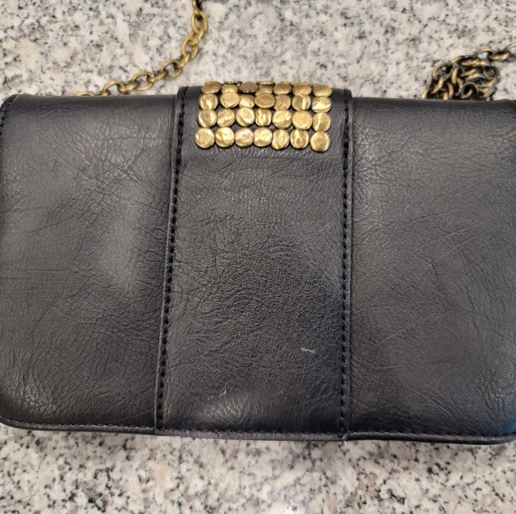 Cross-body Studded Leather Magnetic Clasp Bag - Picture 8 of 11
